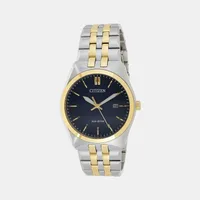 Citizen Blue Round Dial Analog Men's Watch BM7334-66L, angled case view