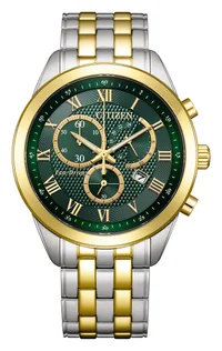 Citizen Green Round Dial Chronograph Men's Watch AT2604-56X, gallery detail view