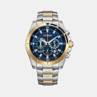 Citizen Blue Round Dial Chronograph Men's Watch AN8206-53L, dial front view