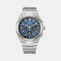 Citizen Blue Round Dial Chronograph Men's Watch CA4610-85L, dial front view