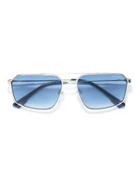 Opium Eyewear Sunglasses OP-10489 Flick in Silver / Blue (C03), front three-quarter view