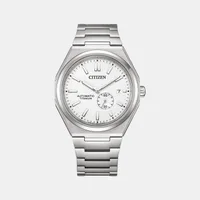 Citizen White Round Dial Analog Men's Watch NJ0180-80A, dial front view
