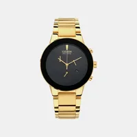 Citizen Black Round Dial Chronograph Men's Watch AT2242-55E, dial front view